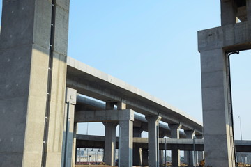 Urban Under building highway bridge  