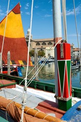 Chioggia, Venezia. Bragozzo tipica imbarcazione lagunare con vela