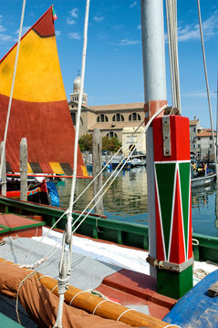 Chioggia, Venezia. Bragozzo tipica imbarcazione lagunare con vela
