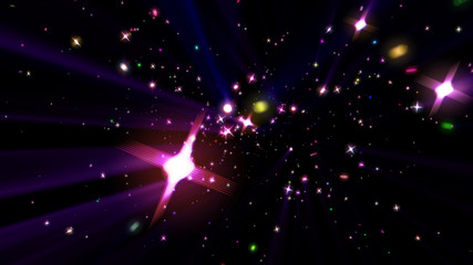 color stars explosion in space
