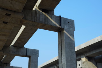 Urban Under building highway bridge  