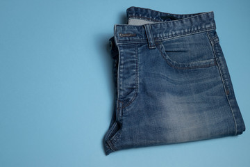 jeans on a light blue background