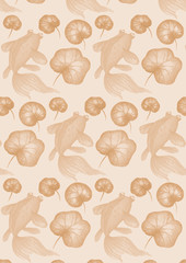 seamless background with watercolor fishes