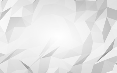 White abstract background. Lowpoly backdrop. Crumpled paper. 3D illustration