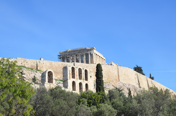 The Parthenon is a former temple on the Athenian Acropolis, Greece, dedicated to the goddess Athena, whom the people of Athens considered their patron. 