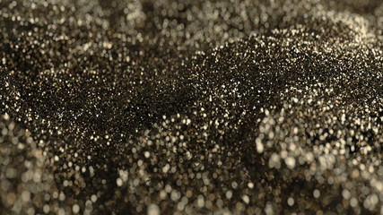 Golden Glitter particles with defocused blur background