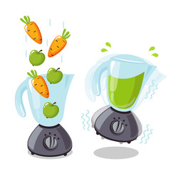 Illustration for design cafe menu.Organic raw carrot and apple shake.