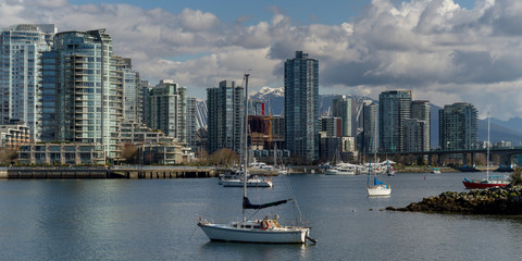 Fototapeta premium Buildings at the waterfront, Vancouver, Lower Mainland, British Columbia, Canada