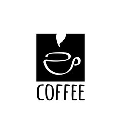 Vector illustration logo coffee with an abstract cup, black and white