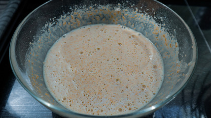 Dutch mini pancake flour liquid ready for cook