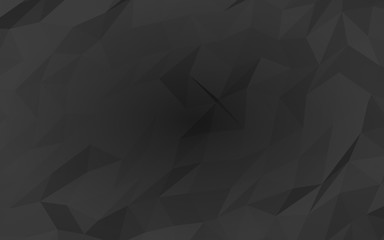 Obraz premium Czarne tło. Tło Lowpoly. Ponury pomięty papier. Ilustracja 3D