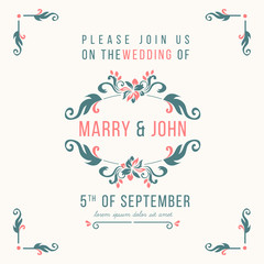 Wedding invite card in vector format. Editable design illustration design.
