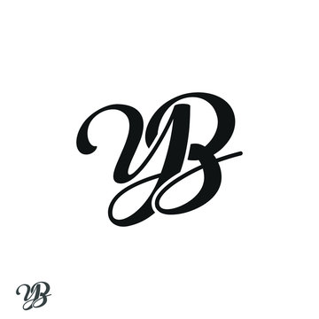 Minimalist abstract line art letter YB logo. This logo icon incorporate with two letter in the creative way.