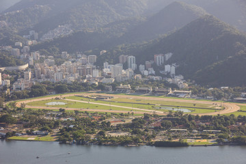 jockey Rio de Janeiro club seen from top of the hill the goats in Copacabana.