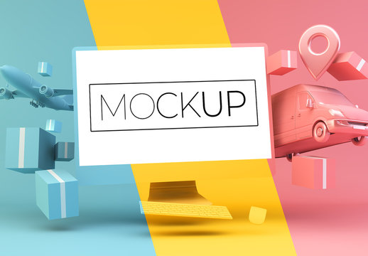 Delivery Concept with a Computer Mockup