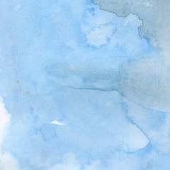 Naklejka premium Watercolor illustration. Texture. Watercolor transparent stain. Blur, spray. Blue and gray.