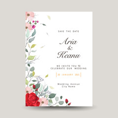 et of decorative greeting card or invitation with floral design
