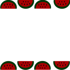 1.Vector watermelon pattern on white texture.