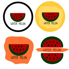 Water melon logo  isolated on white background.