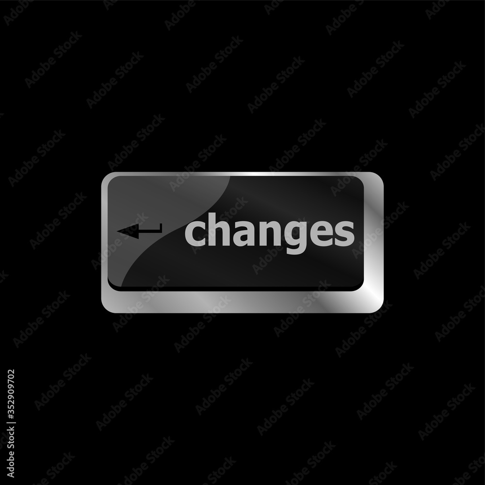 Poster changes ahead concept with key on keyboard