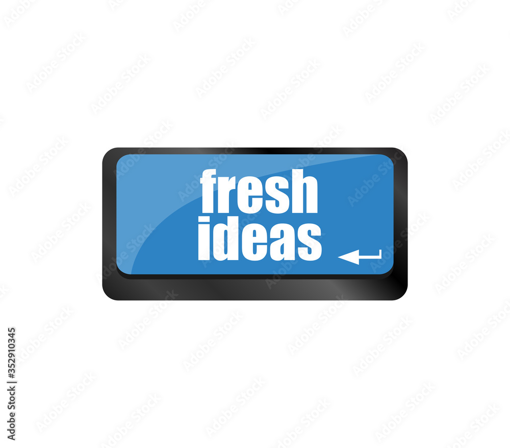 Poster fresh ideas button on computer keyboard key