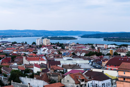 Panoramic view of Drobeta Turnu Severin city, Romania