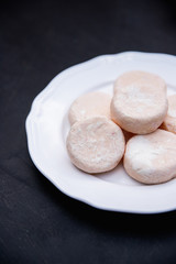 Close up Sweet frozen cheesecakes on black background