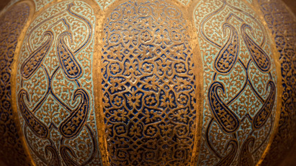 A close up of detail engraved ceramic
