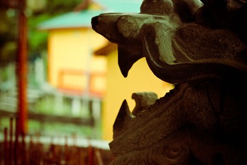 A close up of dragon mouth side view