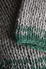 Detail of the handmade knitting texture