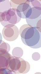 Multicolored translucent circles on a white background. Pink tones. 3D illustration