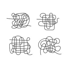 Hand drawn scribble collection. Messy lines isolated on white background. Vector illustration.