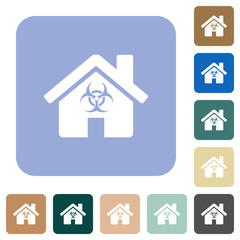 Home quarantine rounded square flat icons