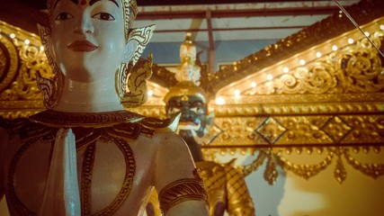 A close up view of a person statue