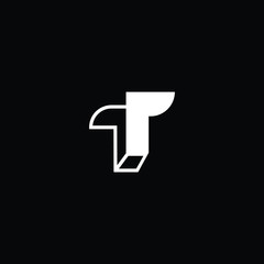  Professional 3D Innovative Initial T logo and TT logo. Letter T TT Minimal elegant Monogram. Premium Business Artistic Alphabet symbol and sign