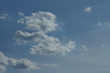 Sommer Wolken Himmel in blau und weiß