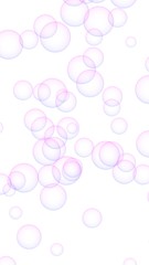 Pink colored background with purple bubbles. Wallpaper, texture purple balloons. 3D illustration