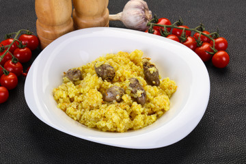 Rice with Chicken hearts