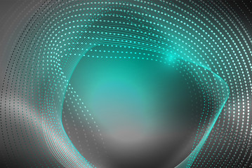 Obraz premium Abstract particles, wave background, neon motion techno design