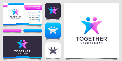 Success people business work logo design inspiration. icon and business card