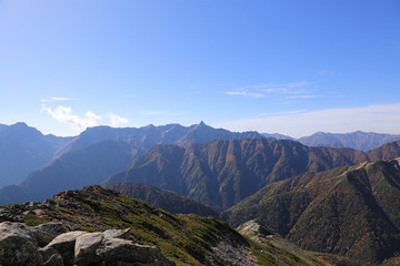 Fototapeta na wymiar Mountain landscape in Japan Alps