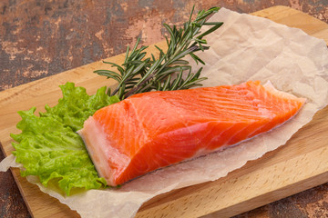Piece of raw salmon