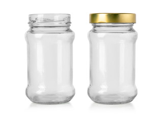 empty glass jar isolated