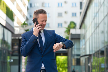 businessman talking on cell phone