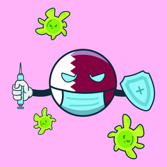qatar fight corona virus vector illustration icon