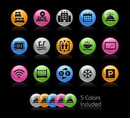 Hotel and Rentals Icons 1 of 2 // Gelcolor Series