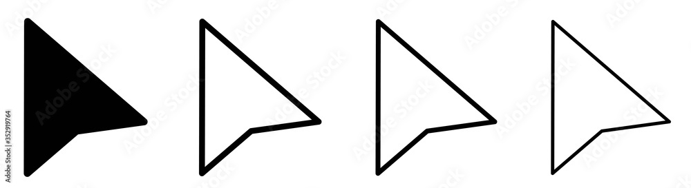Poster Cursor icons set design. Mouse Arrow Icon collection. Computer mouse click pointer cursor arrow.Vector icon