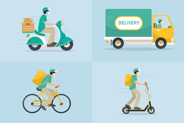Delivery vector transport flat design.