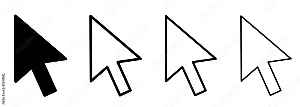 Poster Cursor icons set design. Mouse Arrow Icon collection. Computer mouse click pointer cursor arrow.Vector icon