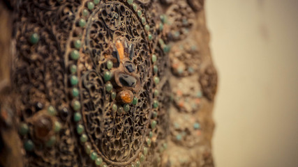 Close up of Engraved with diamond on it
